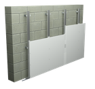 Zidne obloge na konstrukciji od CD60 profila ili opružnog profila s jednim slojem gips-kartonskih ploča